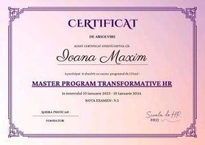 Diploma Absolvire Master Scoala de HR